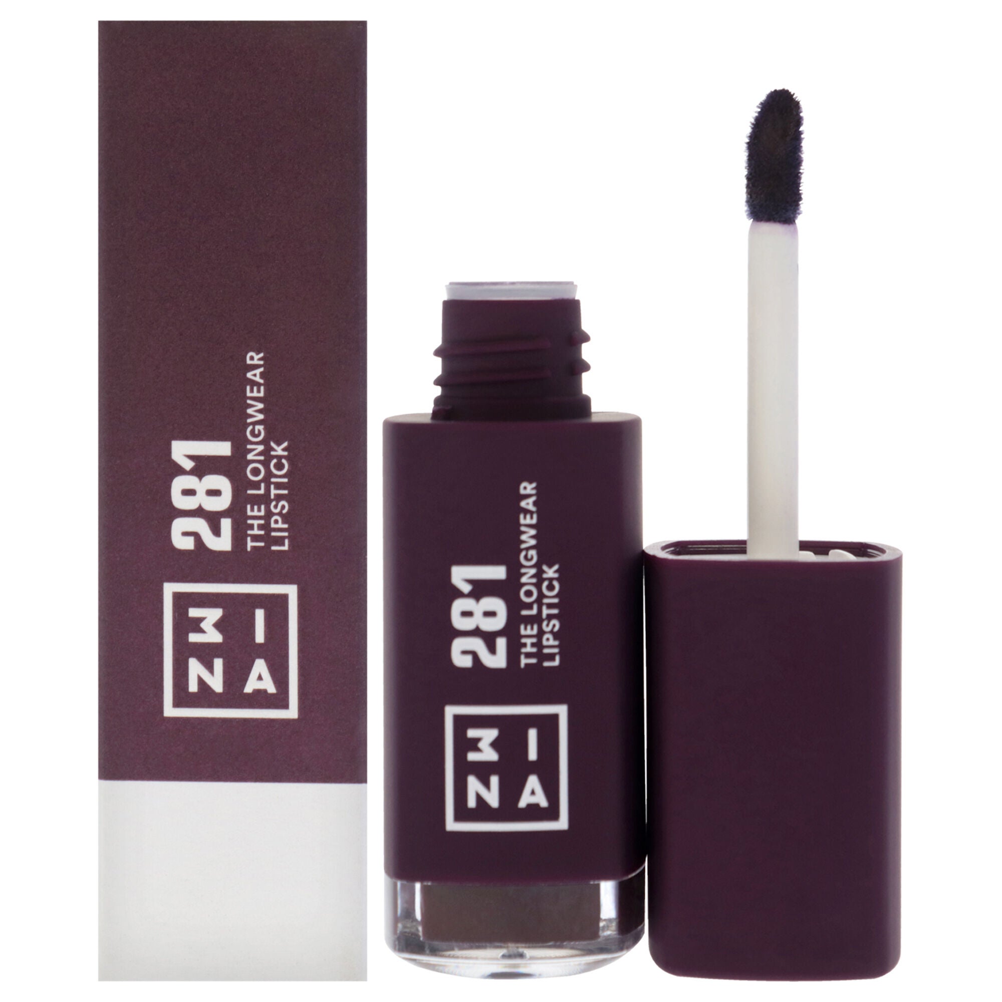 The Longwear Lipstick - 281 Aubergine by 3INA for Women - 0.20 oz Lipstick, See Description, hi-res image number 0