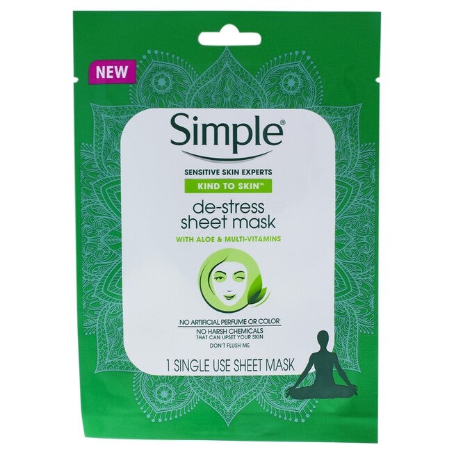 Kind to Skin De-Stress Sheet Mask by Simple for Women - 1 Pc Mask, NA, alternate image number null