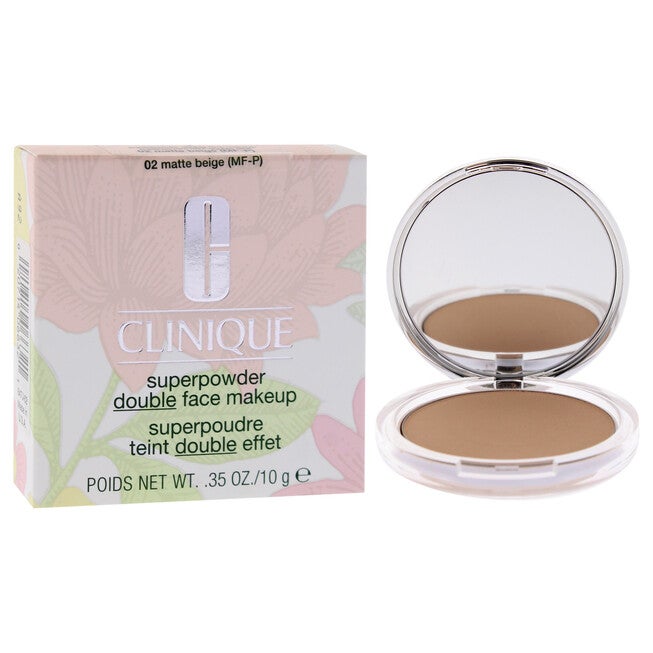 Superpowder Double Face Makeup - 02 Matte Beige (MF-P)-Dry Combination by Clinique for Women - 0.35 oz Powder, NA, alternate image number null