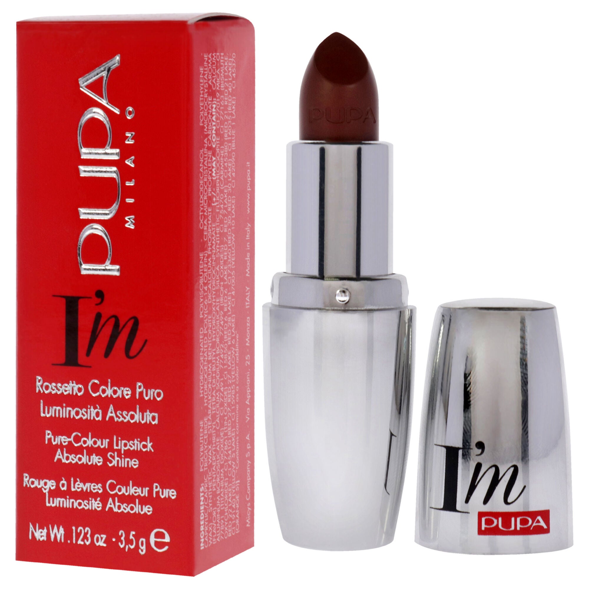 I Am Pure-Colour Lipstick - 109 Walnut by Pupa Milano for Women - 0.123 oz Lipstick, , alternate image number 7