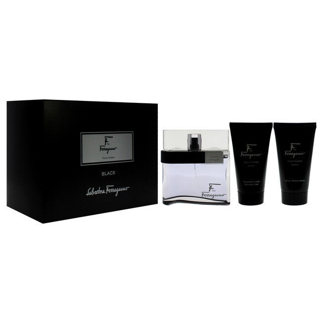 F Black by Salvatore Ferragamo for Men - 3 Pc Gift Set 3.4oz EDT Spray, 2.5oz Shampoo and Shower Gel, 2.5oz After Shave Balm, NA, alternate image number null