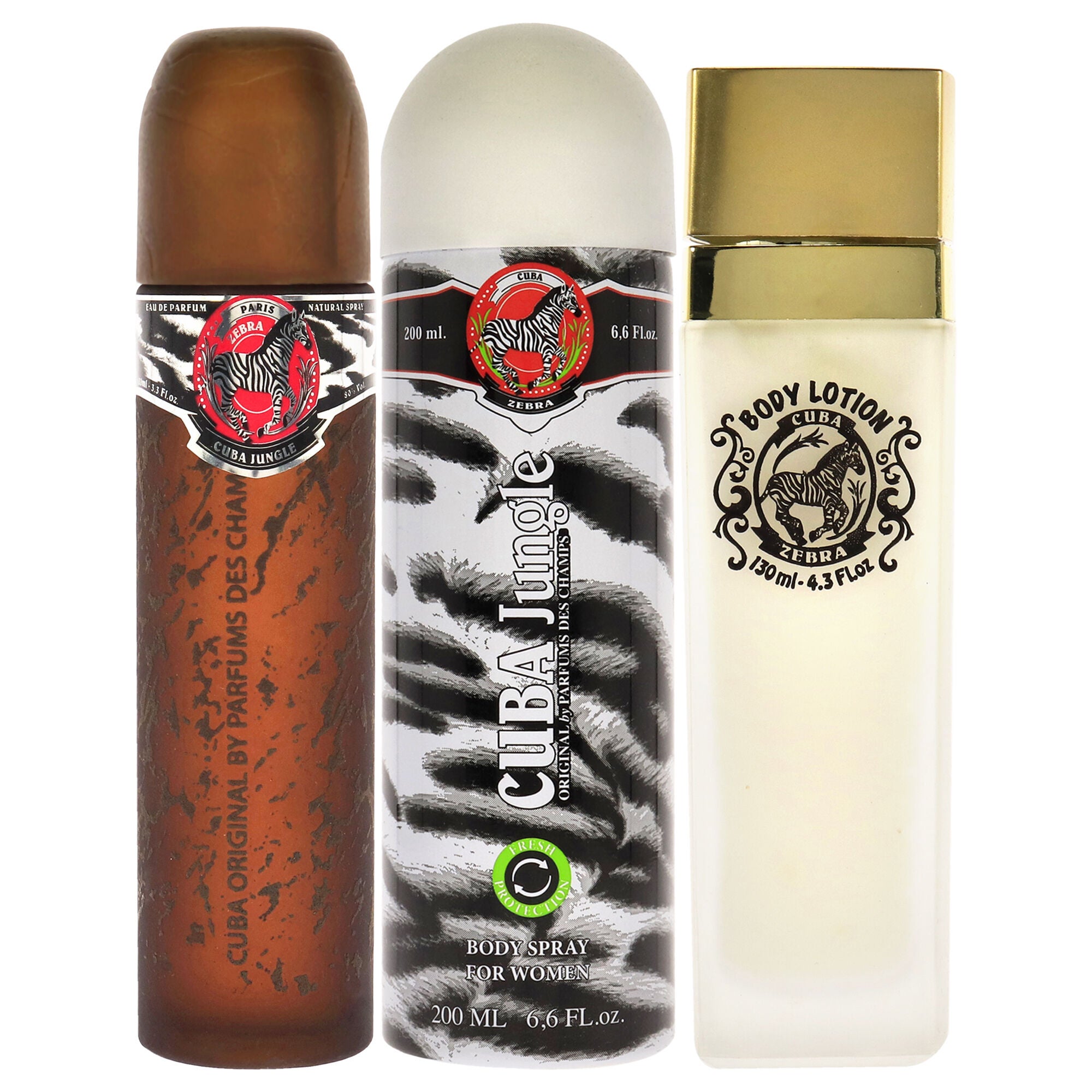 Cuba Jungle Zebra by Cuba for Women - 3 Pc Gift Set 3.3oz EDP Spray, 6.7oz Deodorant Body Spray, 4.3oz Body Lotion, , alternate image number 5
