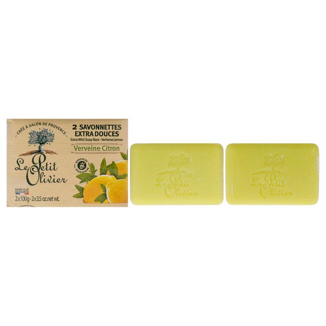 Extra Mild Soap Bars - Verbena Lemon by Le Petit Olivier for Men - 2 x 3.5 oz Soap, NA, hi-res image number null
