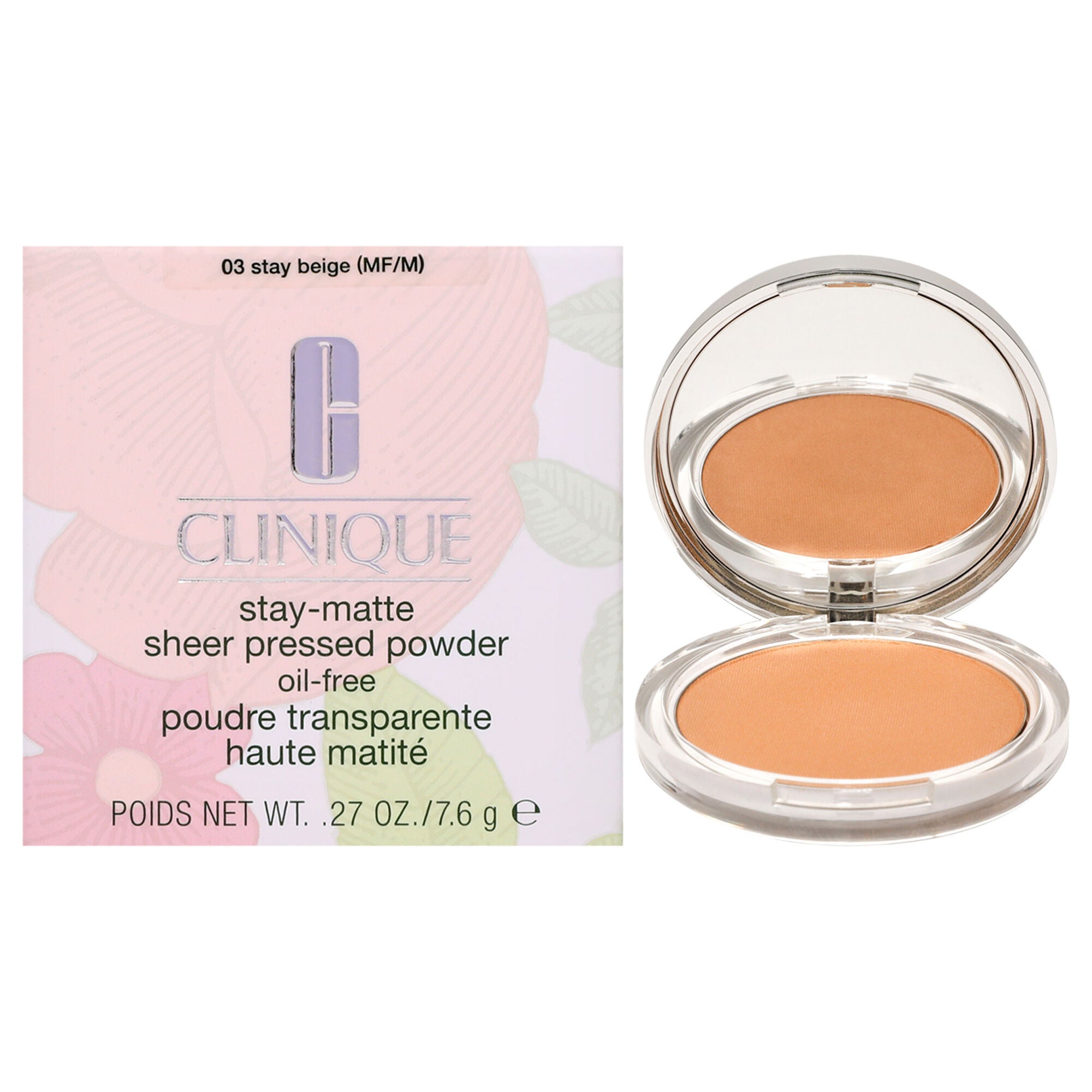 Stay-Matte Sheer Pressed Powder - 03 Stay Beige MF-M by Clinique for Women - 0.27 oz Powder, See Description, hi-res image number 0