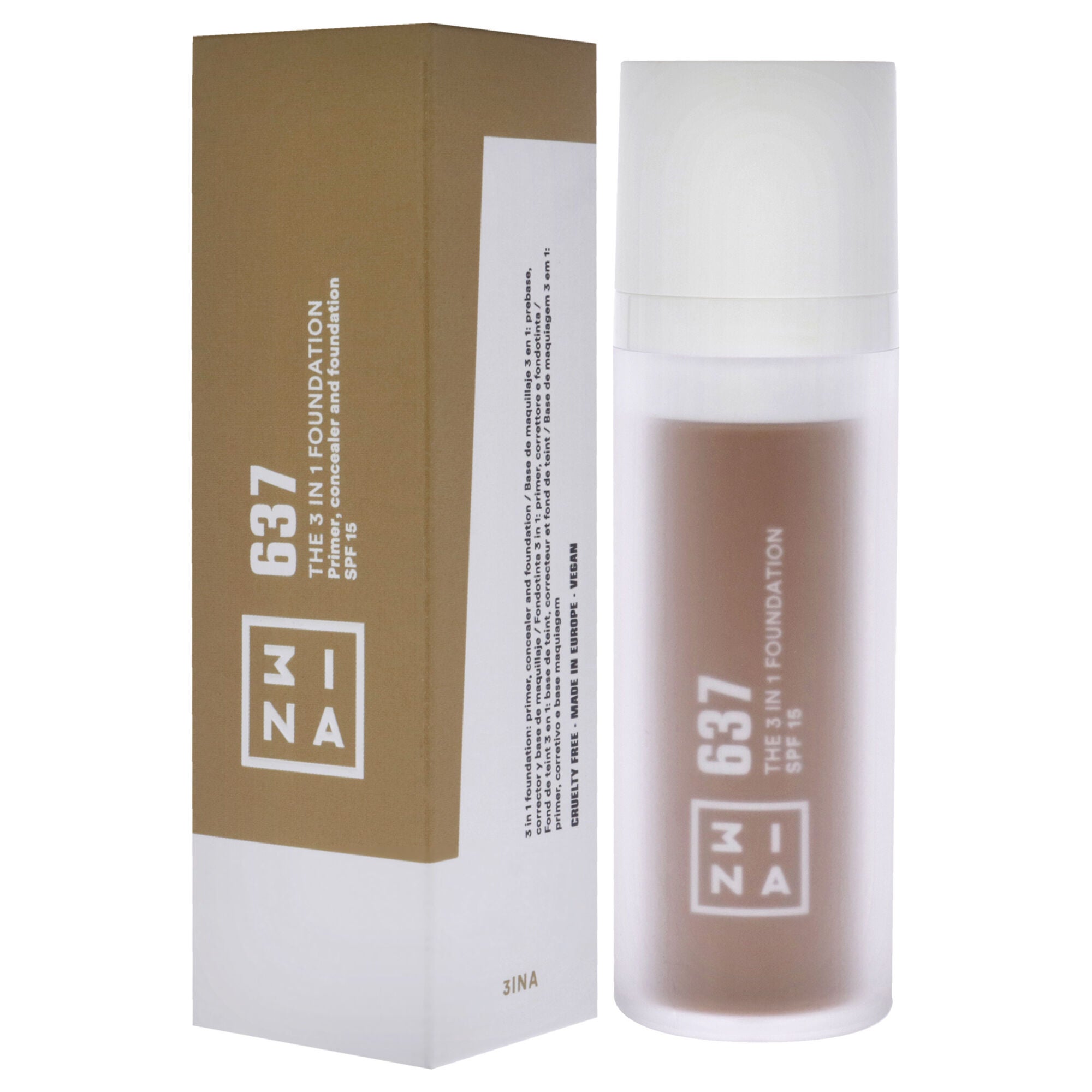 The 3-In-1 Foundation SPF 15 - 637 by 3INA for Women - 1.01 oz Foundation, , alternate image number 7