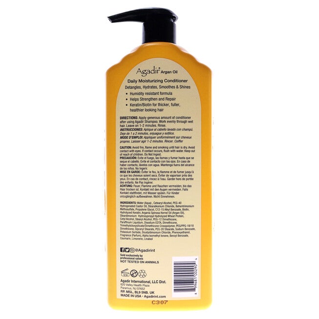 Argan Oil Daily Moisturizing Conditioner by Agadir for Unisex - 33.8 oz Conditioner, NA, alternate image number null