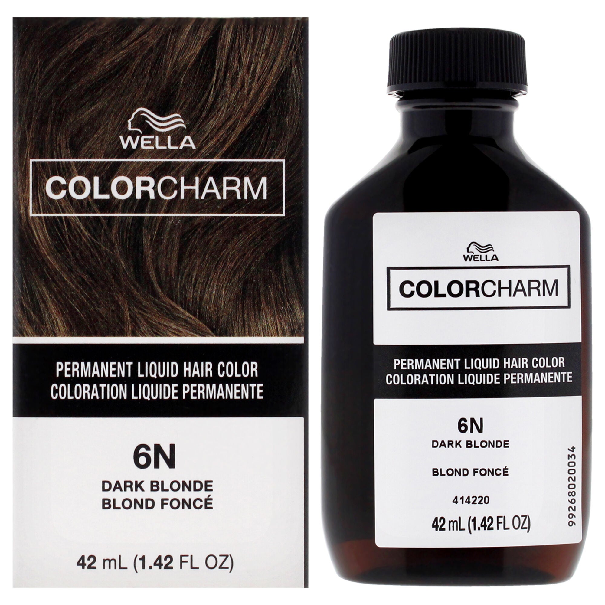 Color Charm Permanent Liquid Hair Color - 6N Dark Blonde by Wella for Unisex - 1.42 oz Hair Color, See Description, hi-res image number 0
