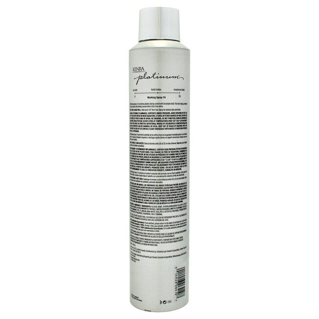 Platinum Working Spray # 14 Flexible Hold Hairspray by Kenra for Unisex - 10 oz Hairspray, See Description, alternate image number null