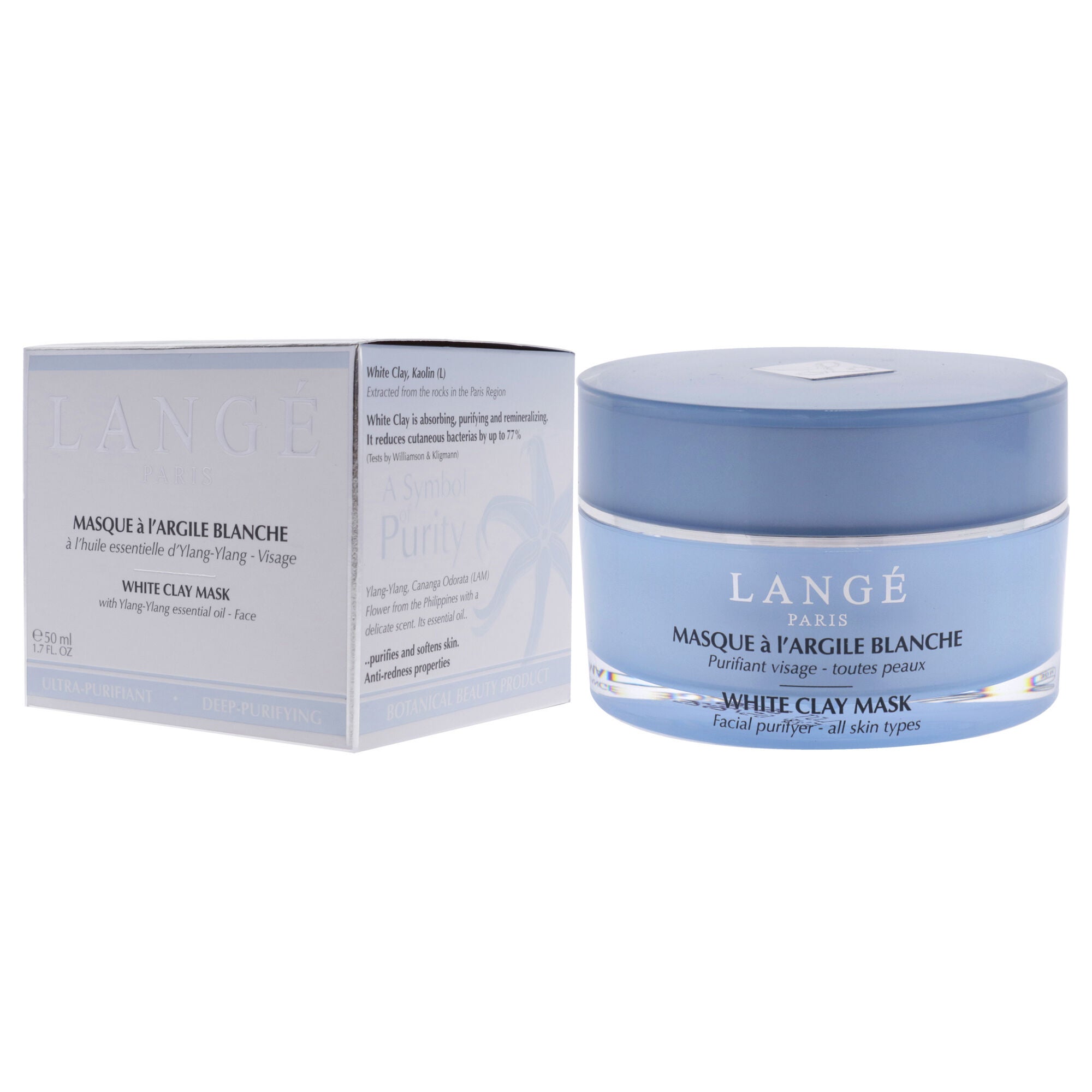Deep Purifying White Clay Mask by Lange for Unisex - 1.7 oz Mask, See Description, alternate image number 2