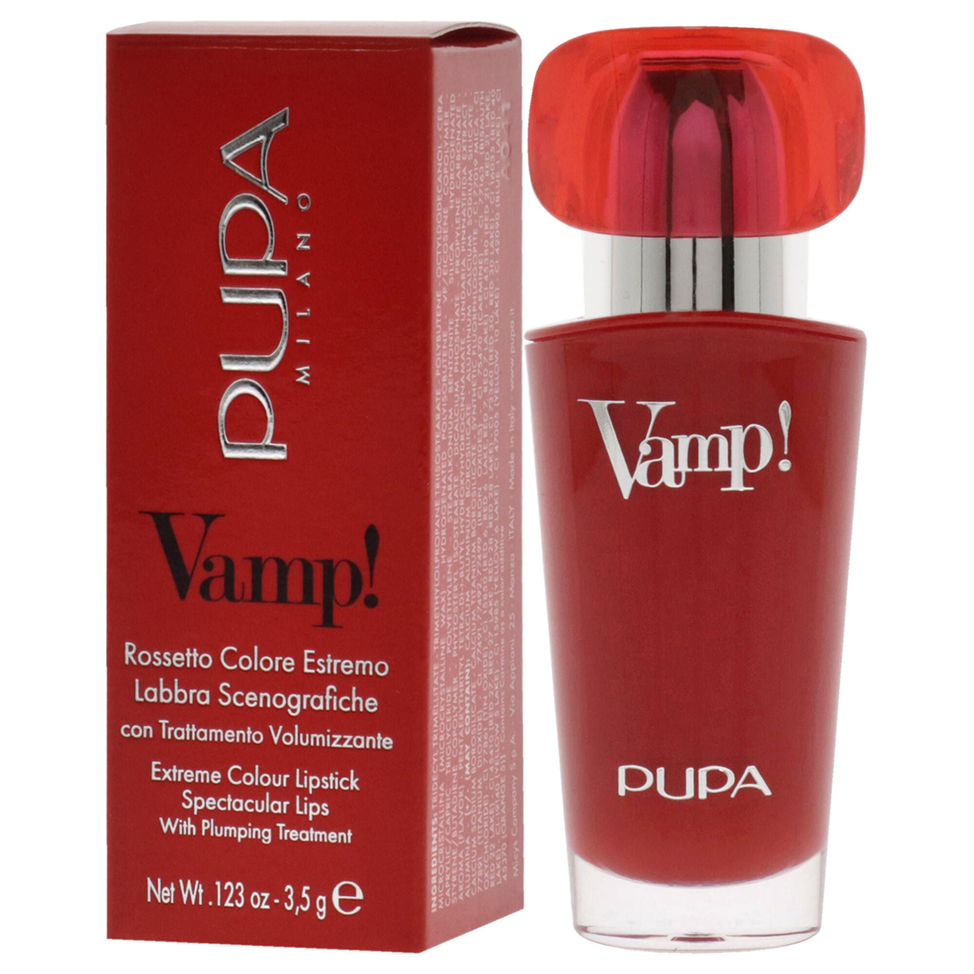 Vamp! Extreme Colour Lipstick with Plumping Treatment - 100 Naked Skin by Pupa Milano for Women - 0.123 oz Lipstick, See Description, alternate image number 3