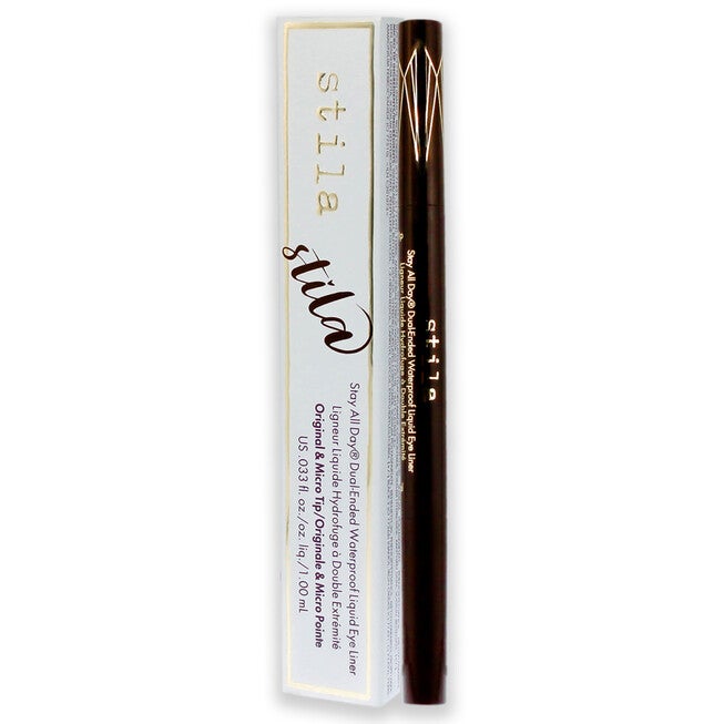 Stay All Day Dual-Ended Waterproof Liquid Eye Liner - Dark Brown by Stila for Women - 0.033 oz Eyeliner, NA, alternate image number null