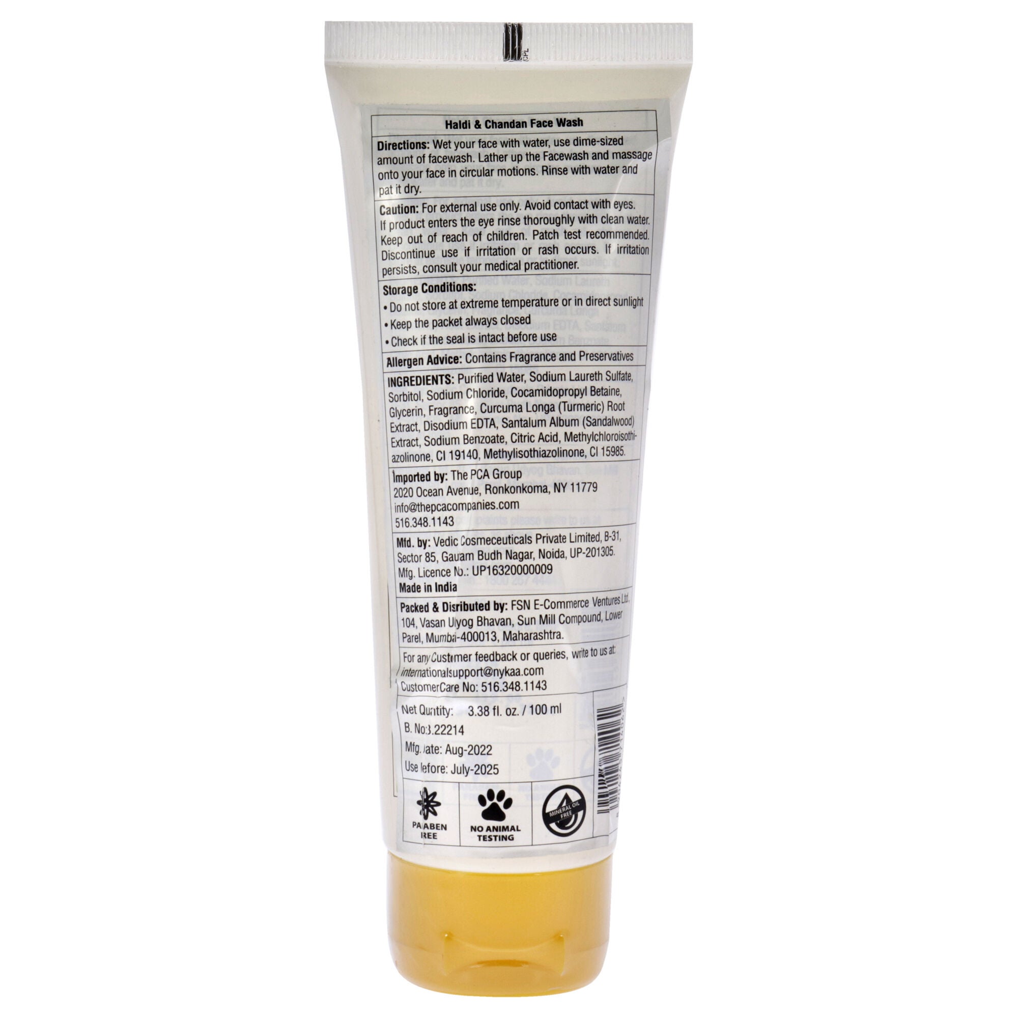 Face Wash - Haldi and Chandan by Nykaa Naturals for Women - 3.38 oz Cleanser, See Description, alternate image number 2