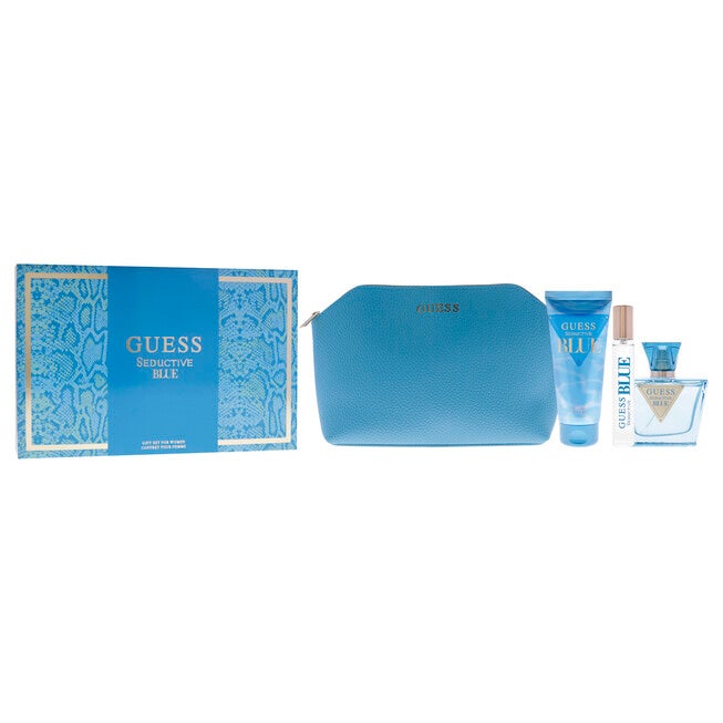 Guess Seductive Blue by Guess for Women - 4 Pc Gift Set 2.5oz EDT Spray, 3.4oz Body Lotion, 0.5oz EDT Spray, Pouch, NA, alternate image number null