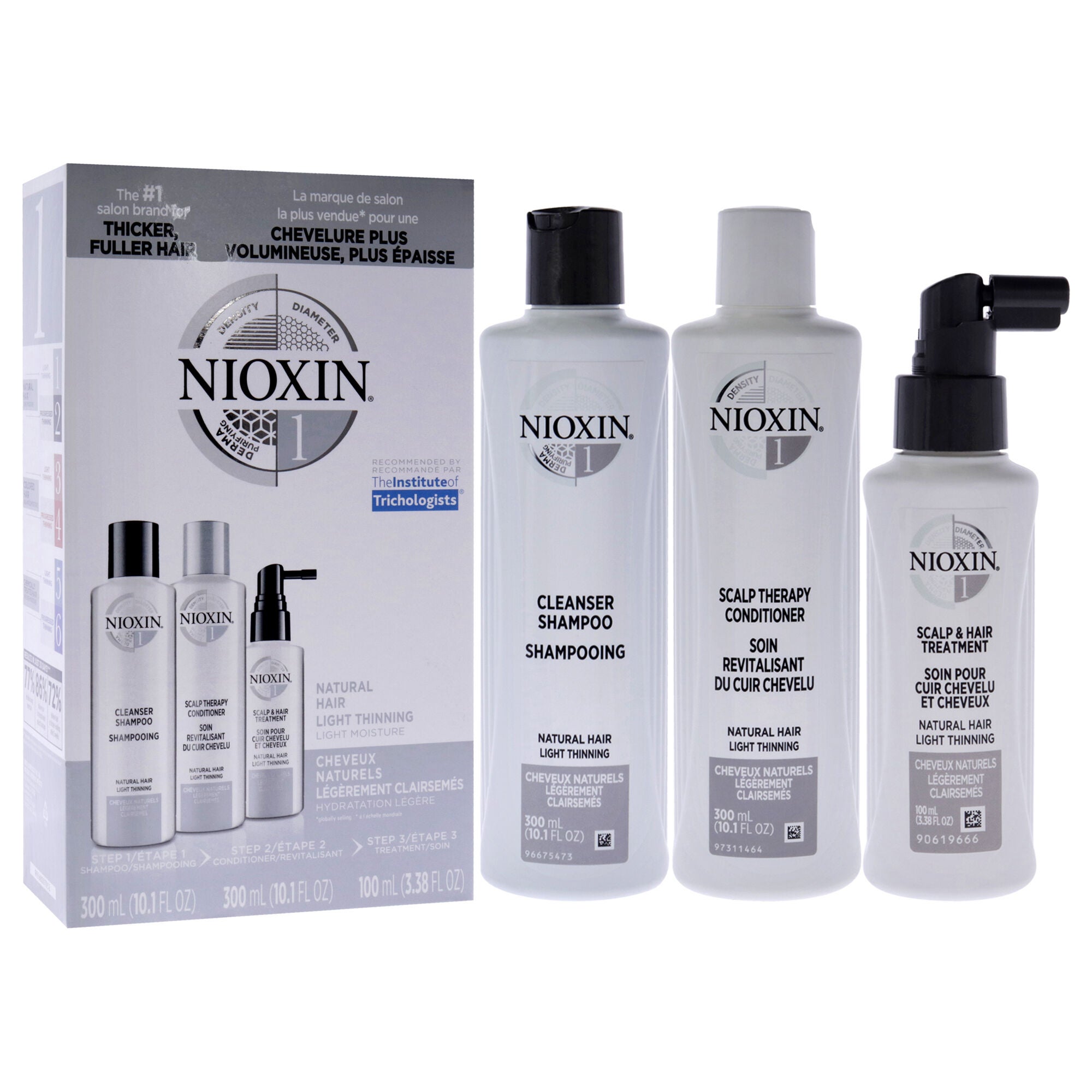 System 1 Kit by Nioxin for Unisex - 3 Pc 10.1oz Cleanser Shampoo, 10.1oz Scalp Therapy Conditioner, 3.38oz Scalp and Hair Treatment, , alternate image number 7