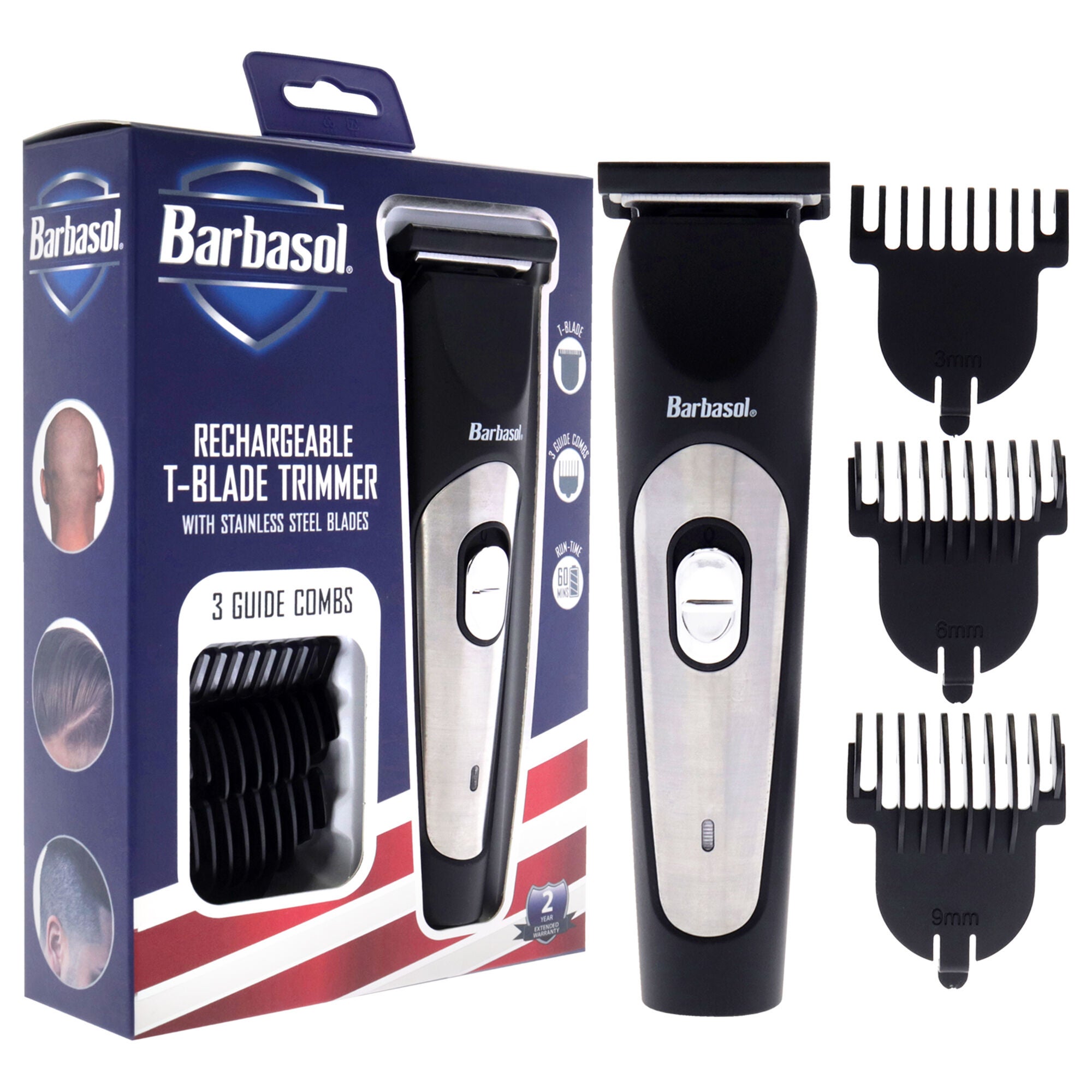 T-blade Trimmer by Barbasol for Men - 4 Pc Trimmer Tblade, 3 Guides, , alternate image number 5