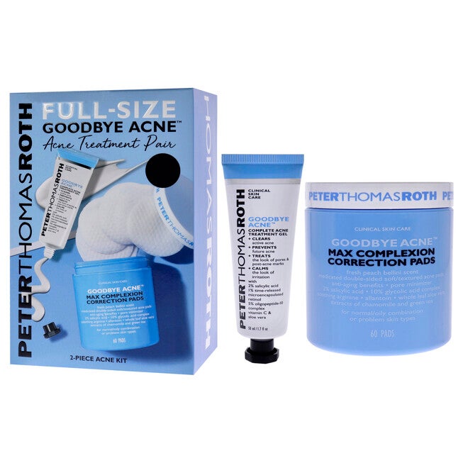 Goodbye Acne Treatment Pair by Peter Thomas Roth for Women - 2 Pc 1.7oz Complete Acne Treatment Gel, 60 Max Complexion Correction Pads, NA, alternate image number null