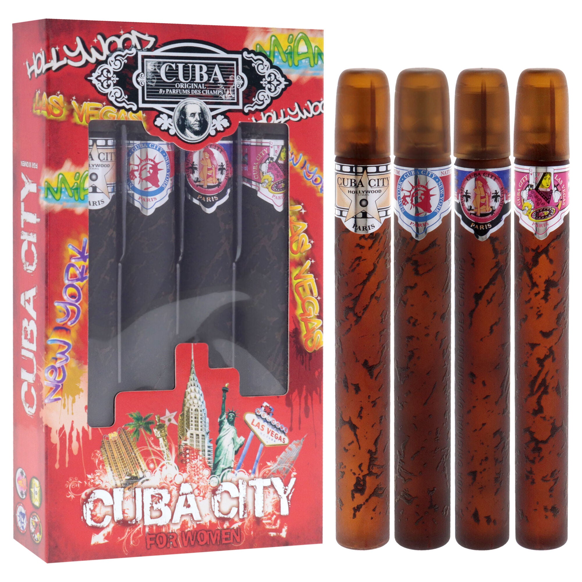 Cuba City by Cuba for Women - 4 Pc Gift Set 1.17oz Hollywood, 1.17oz Vegas, 1.17oz Miami, 1.17oz New York, See Description, alternate image number 2