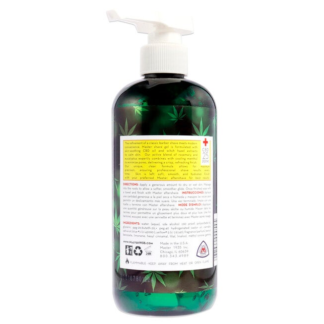 Cannabis Sativa Oil Shave Gel by Master Well Comb for Men - 16 oz Gel, NA, alternate image number null