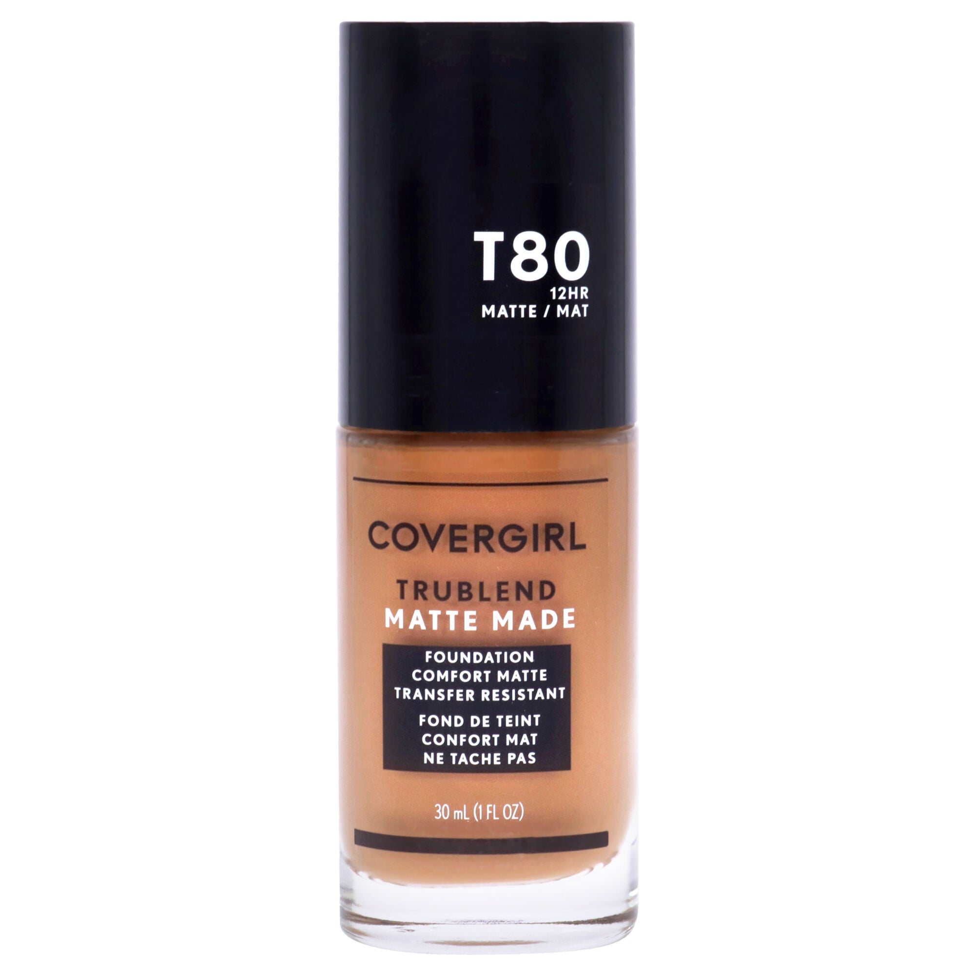 TruBlend Matte Made Liquid Foundation - T80 Toasted Caramel by CoverGirl for Women - 1 oz Foundation, See Description, hi-res image number 0