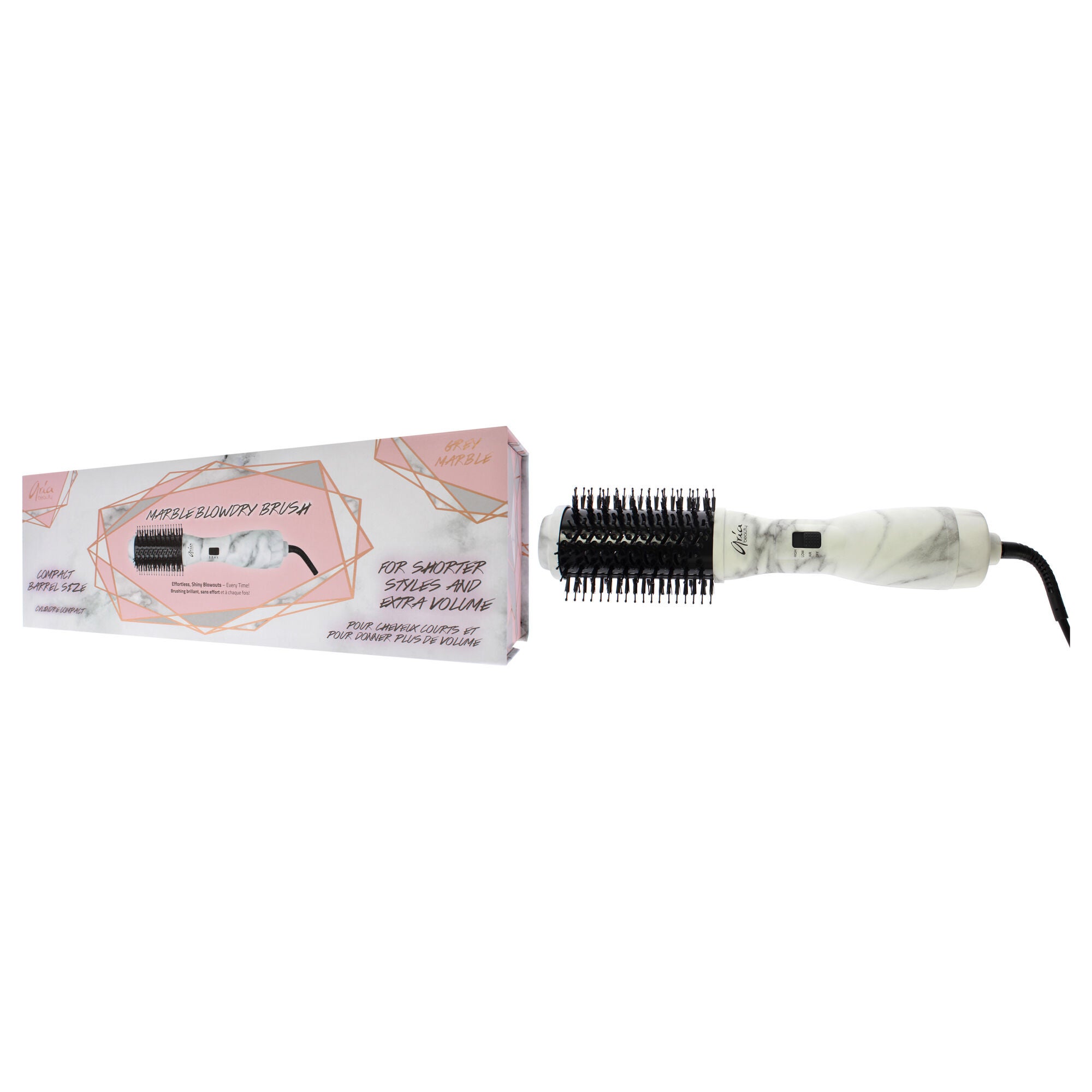 Blowdry Brush - Grey Marble by Aria Beauty for Women - 1 Pc Brush, See Description, alternate image number 2