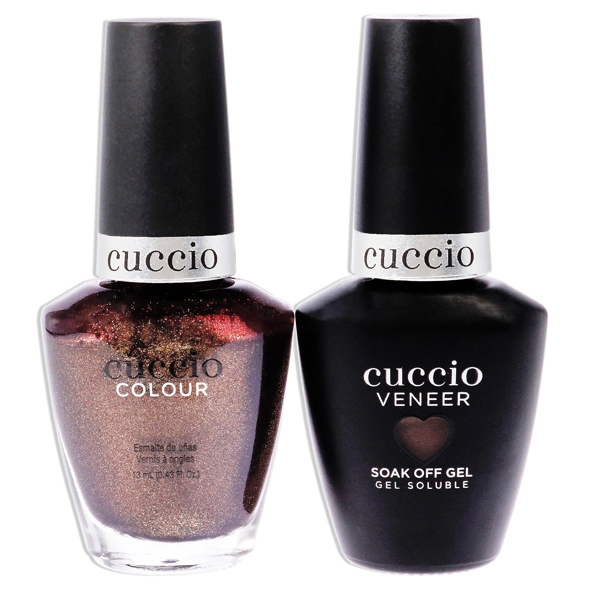 Match Makers Set - Brownie Points by Cuccio Colour for Women - 2 Pc 0.44oz Veneer Soak Of Gel Nail Polish, 0.43oz Colour Nail Polish, See Description, alternate image number 2