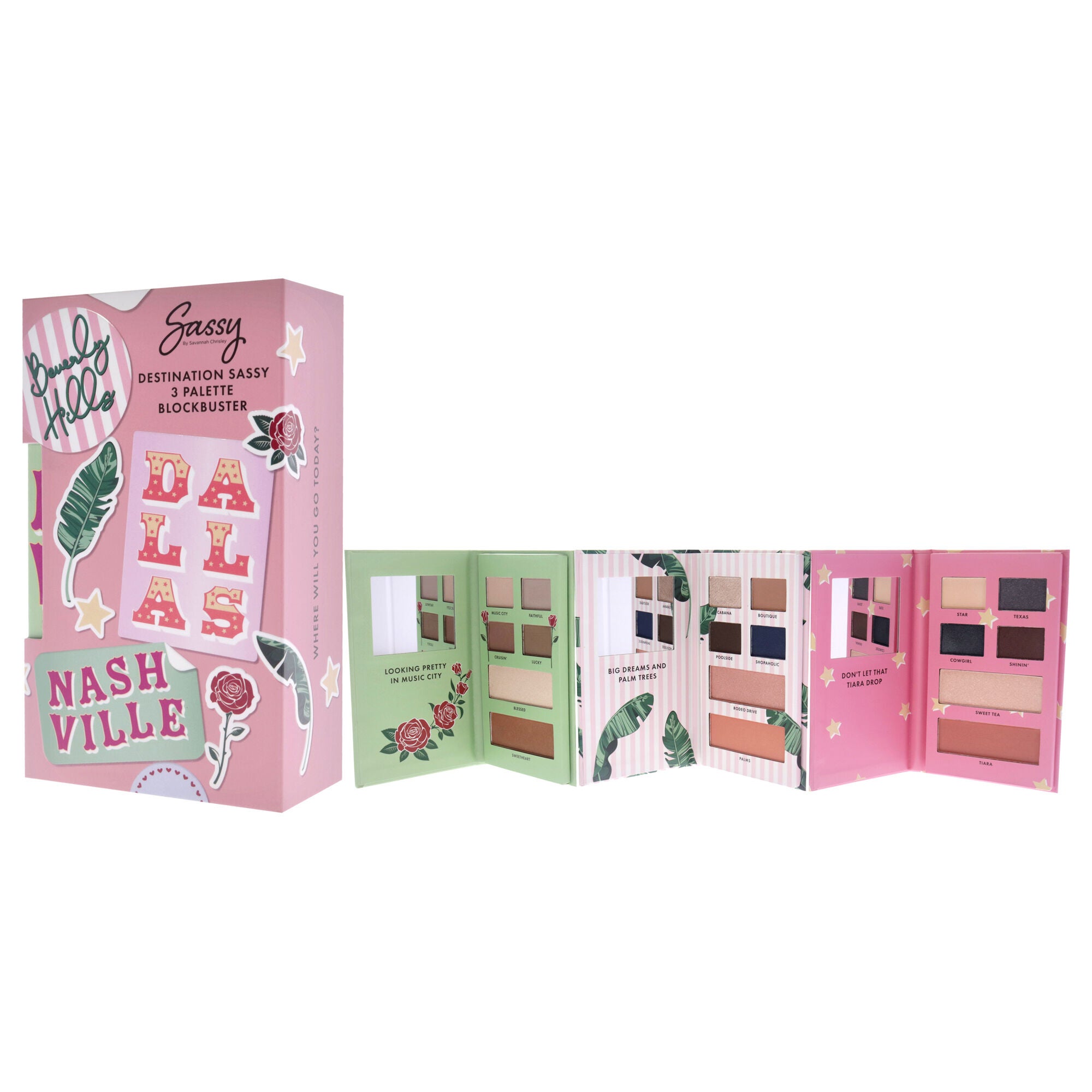 Destination Sassy 3 Palette Blockbuster Kit by Savannah Chrisley for Women - 3 Pc Palette - Nashville, Palette - Beverly Hills, Palette - Dallas, See Description, alternate image number 3