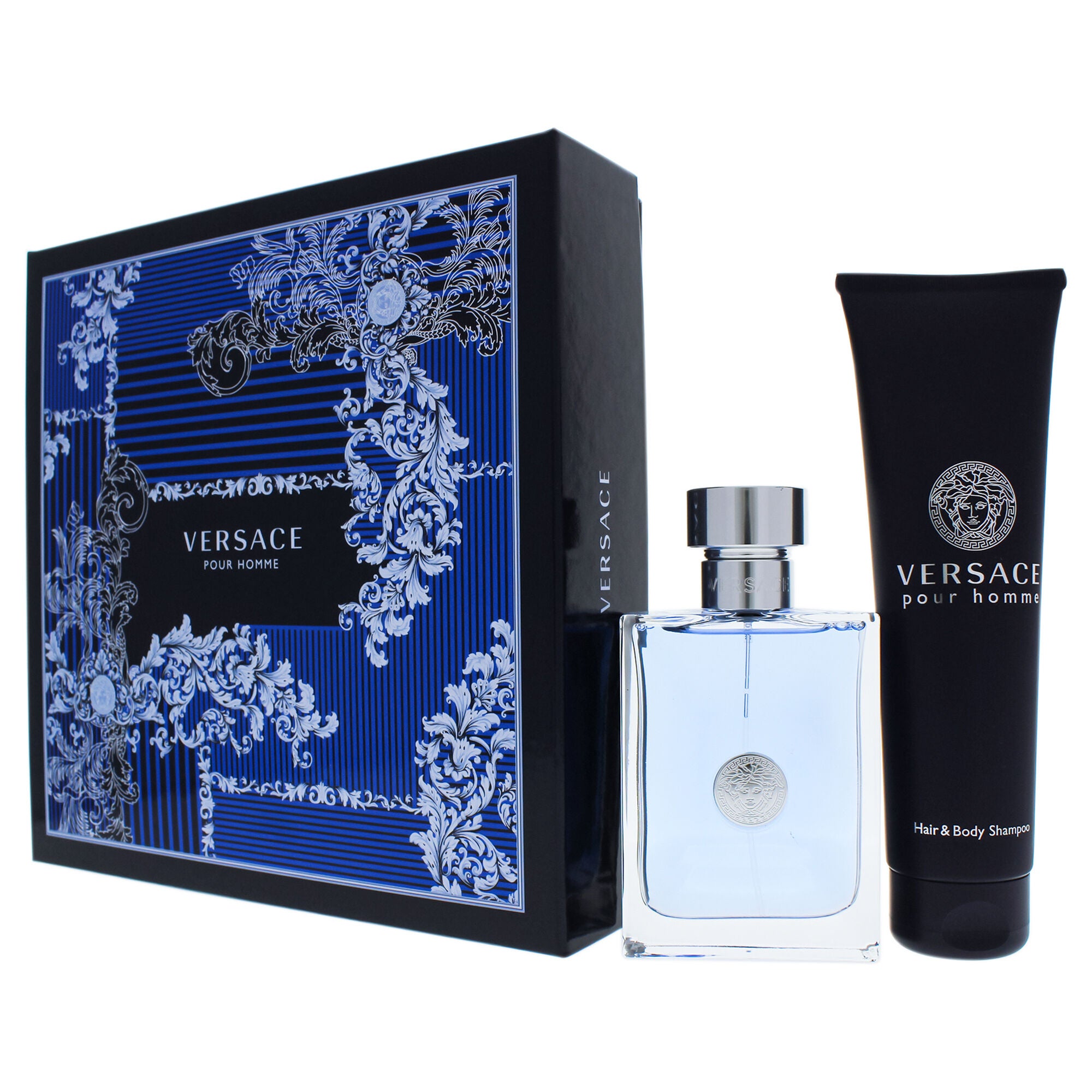 Versace Pour Homme by Versace for Men - 2 Pc Gift Set 3.4oz EDT Spray, 5.0oz Hair and Body Shampoo, See Description, alternate image number 1