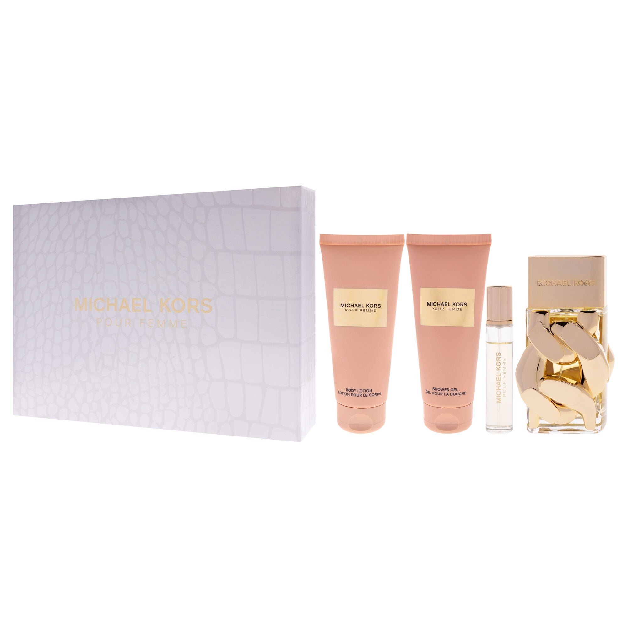 Michael Kors Pour Femme by Michael Kors for Women - 4 Pc Gift Set 3.4oz EDP Spray, 0.3oz EDP Spray(Mini), 3.4oz Body Lotion, 3.4oz Shower Gel, Clear, alternate image number 3