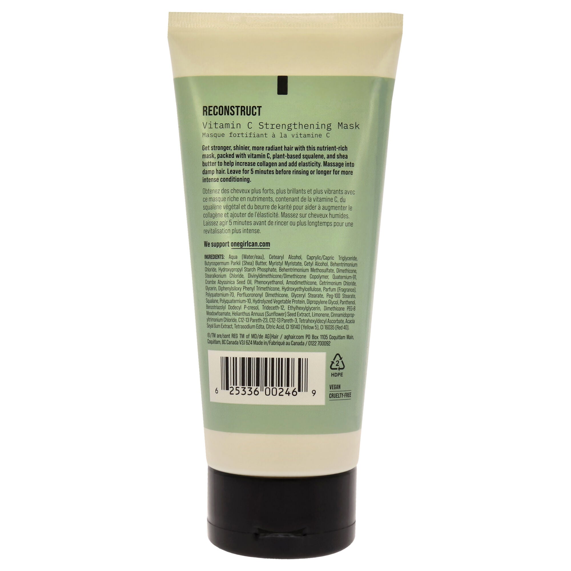 Reconstruct Vitamin C Strengthening Mask by AG Hair Cosmetics for Unisex - 6 oz Mask, See Description, alternate image number 1