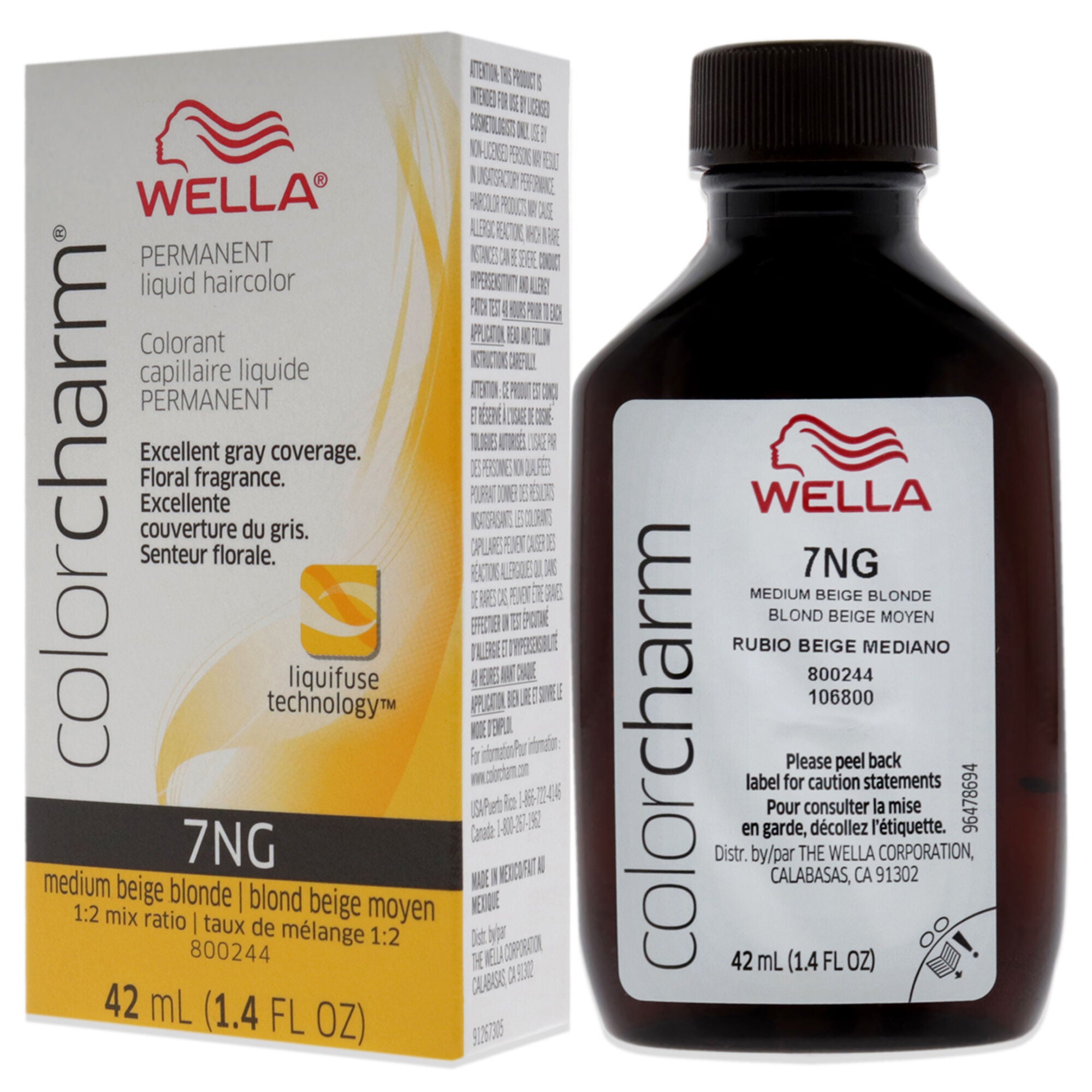 Color Charm Permanent Liquid Hair Color - 7NG Medium Beige Blande by Wella for Unisex - 1.42 oz Hair Color, See Description, alternate image number 3