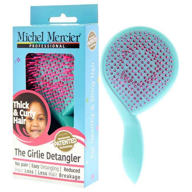 The Girlie Detangle Brush Thick and Curly Hair - Turquoise-Pink by Michel Mercier for Women- 1 Pc Hair Brush, NA, alternate image number null