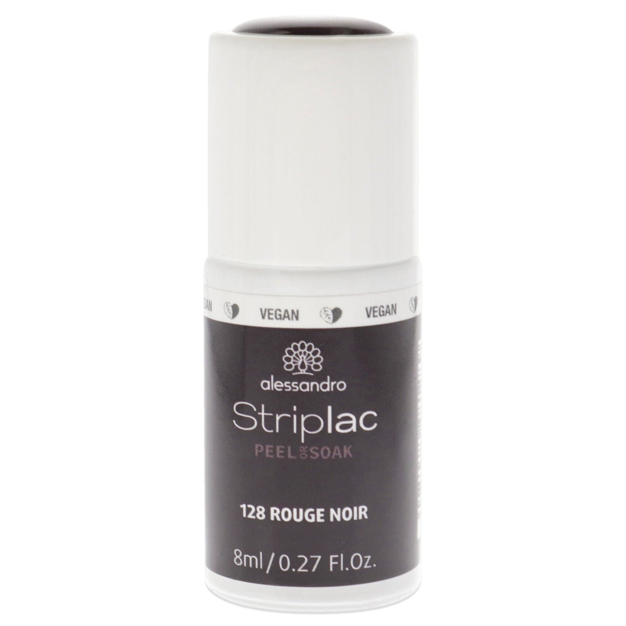 Striplac Peel or Soak - 128 Rouge Noir by Alessandro for Women 0.27 oz Nail Polish, See Description, hi-res image number 0