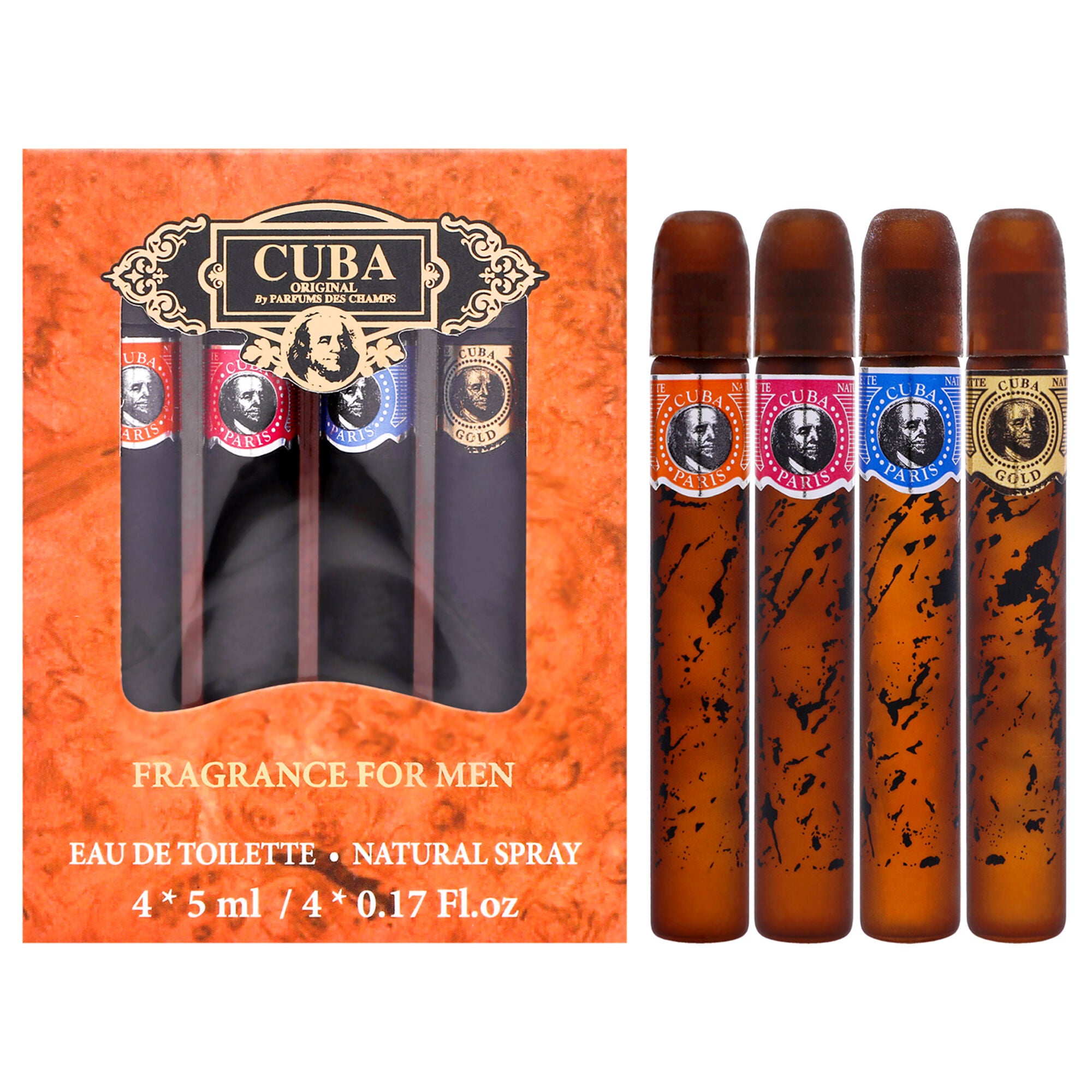Cuba by Cuba for Men - 4 Pc Mini Gift Set cuba gold, cuba red, cuba blue, cuba orange (5ml each), See Description, hi-res image number 0