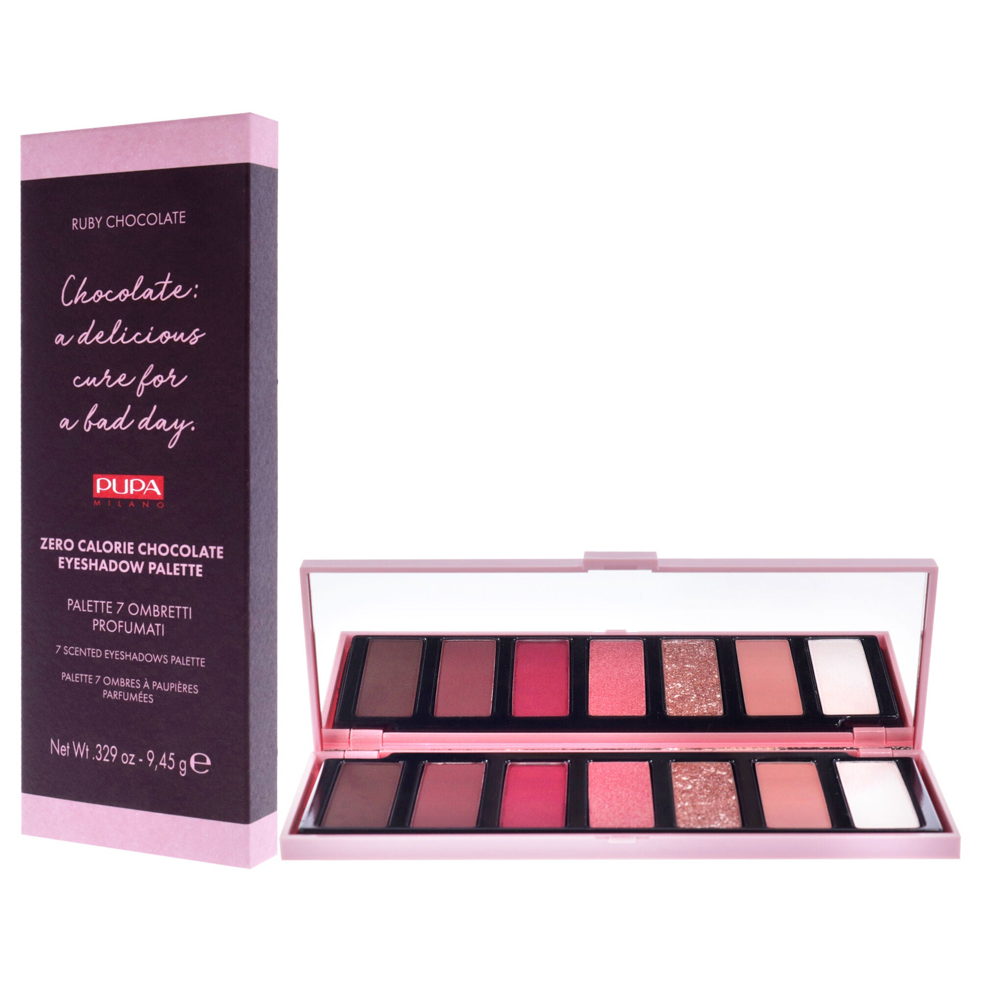 Zero Calorie Chocolate Eyeshadow Palette - 002 Ruby Chocolate by Pupa Milano for Women - 0.329 oz Eye Shadow, See Description, alternate image number 2
