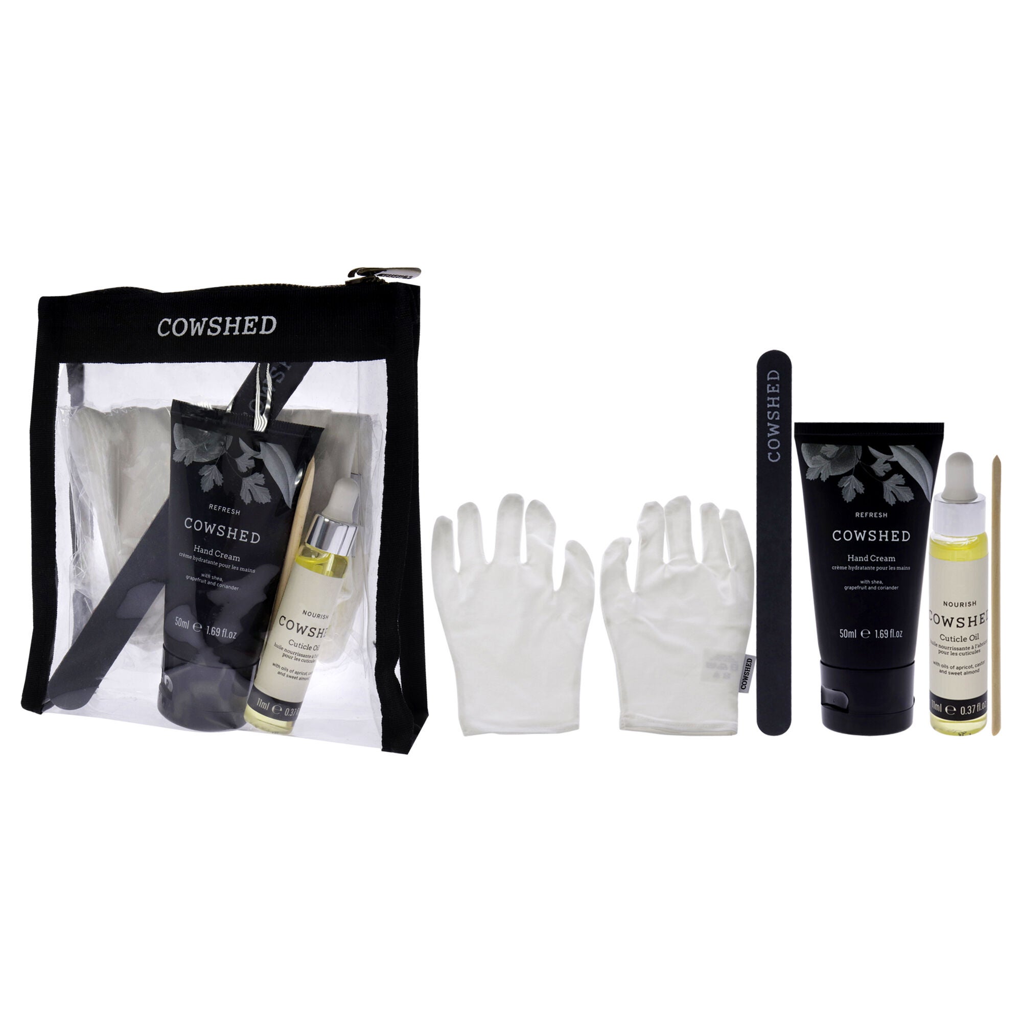 Manicure Kit by Cowshed for Unisex - 5 Pc 1.69oz Refresh Hand Cream, 0.37oz Nourish Cuticle Oil, Emery Board, Cuticle Stick, Manicure Gloves, , alternate image number 8