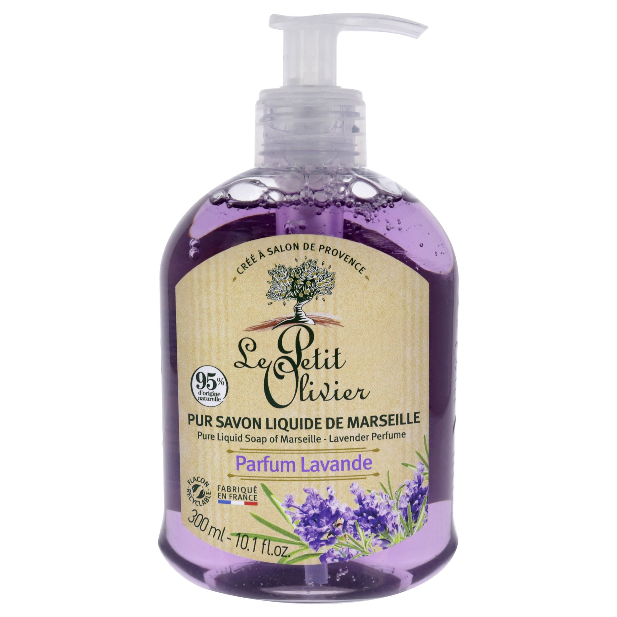 Pure Marseille Liquid Soap - Lavender Perfume by Le Petit Olivier for Women - 10.1 oz Soap, See Description, hi-res image number 0