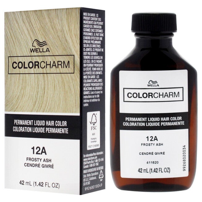 Color Charm Permanent Liquid Hair Color - 12A Frosty Ash by Wella for Unisex - 1.42 oz Hair Color, See Description, alternate image number 3