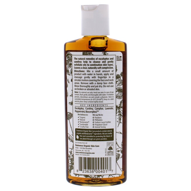 Eucalyptus Cleansing Concentrate by Eminence for Unisex - 4.2 oz Cleanser, NA, alternate image number null