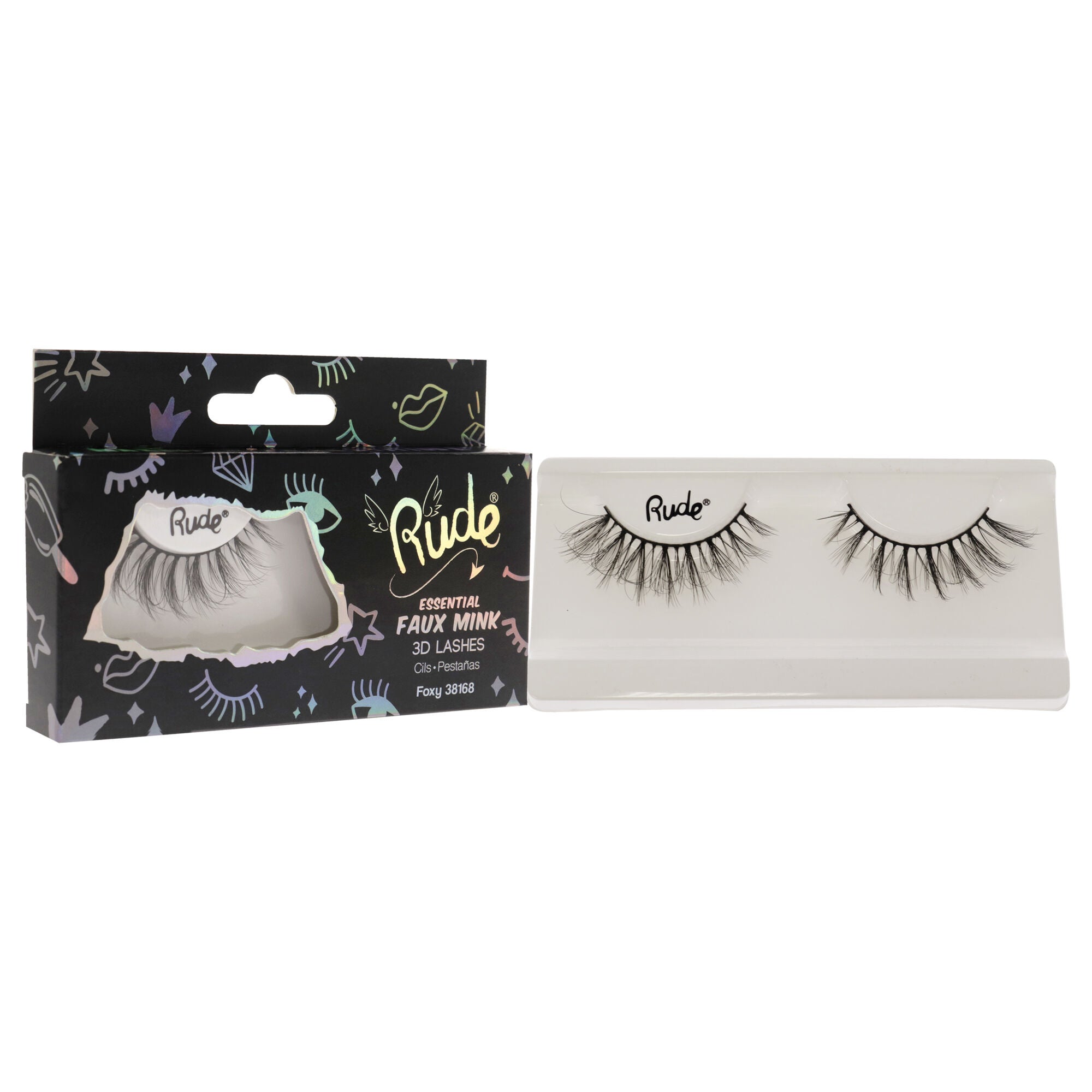 Essential Faux Mink 3D Lashes - Foxy by Rude Cosmetics for Women - 1 Pc Pair, See Description, alternate image number 4