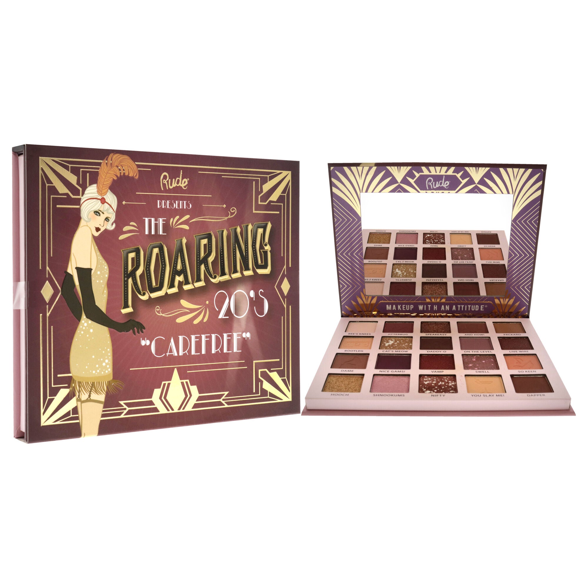 The Roaring 20s Eyeshadow Palette - Carefree by Rude Cosmetics for Women - 0.85 oz Eye Shadow, See Description, alternate image number 1