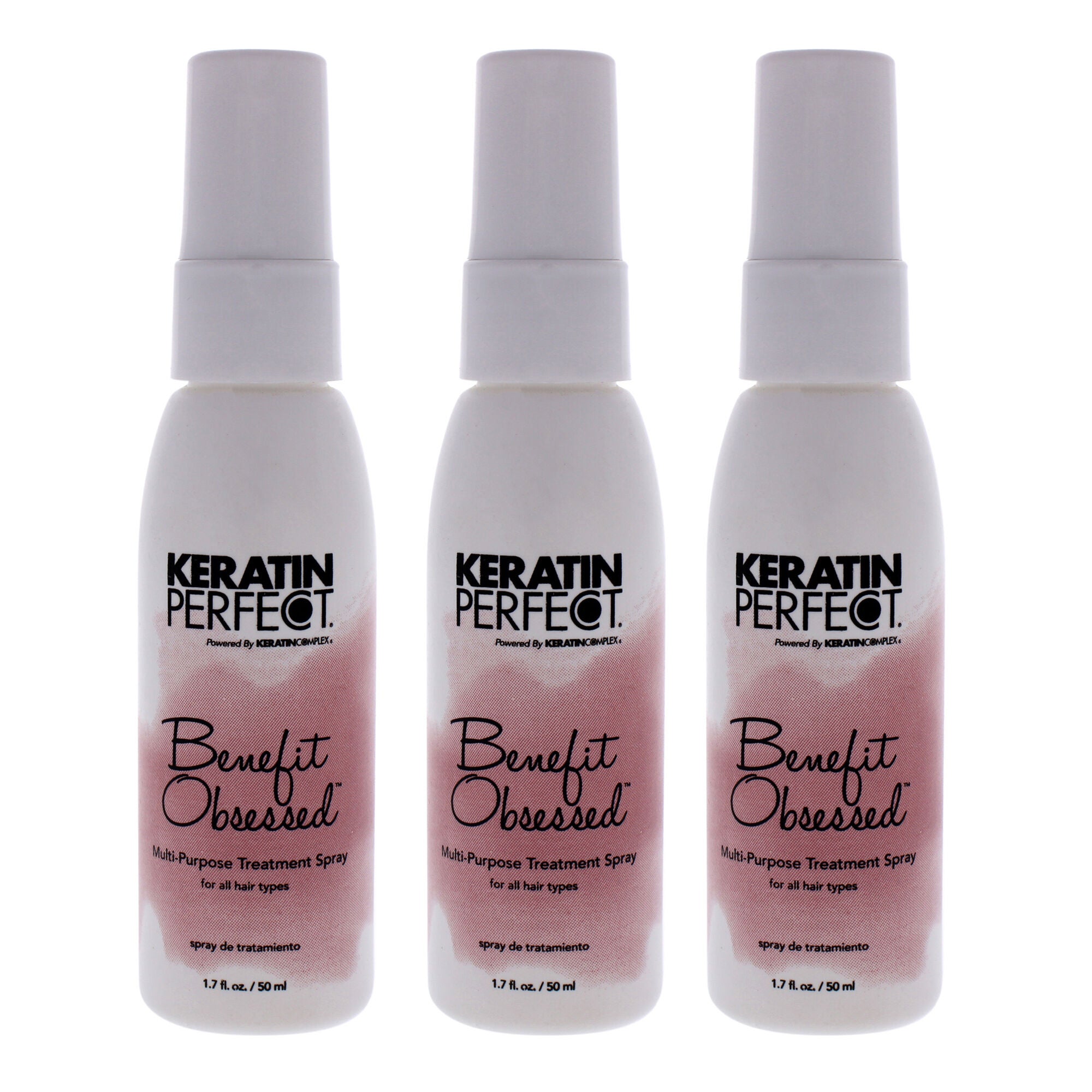 Keratin Benefit Obsessed Treatment Spray by Keratin Perfect for Unisex - 1.7 oz Treatment - Pack of 3, See Description, hi-res image number 0