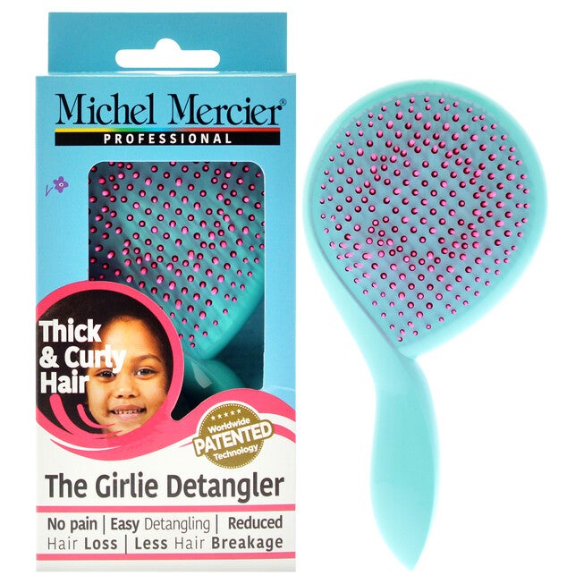 The Girlie Detangle Brush Thick and Curly Hair - Turquoise-Pink by Michel Mercier for Women- 1 Pc Hair Brush, NA, hi-res image number null