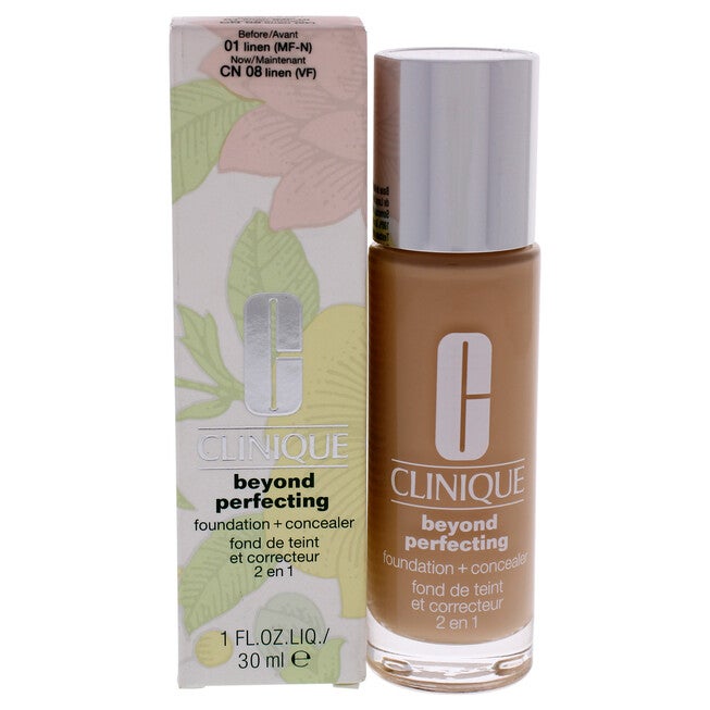 Beyond Perfecting Foundation Plus Concealer - 08 Linen by Clinique for Women - 1 oz Makeup, NA, hi-res image number null