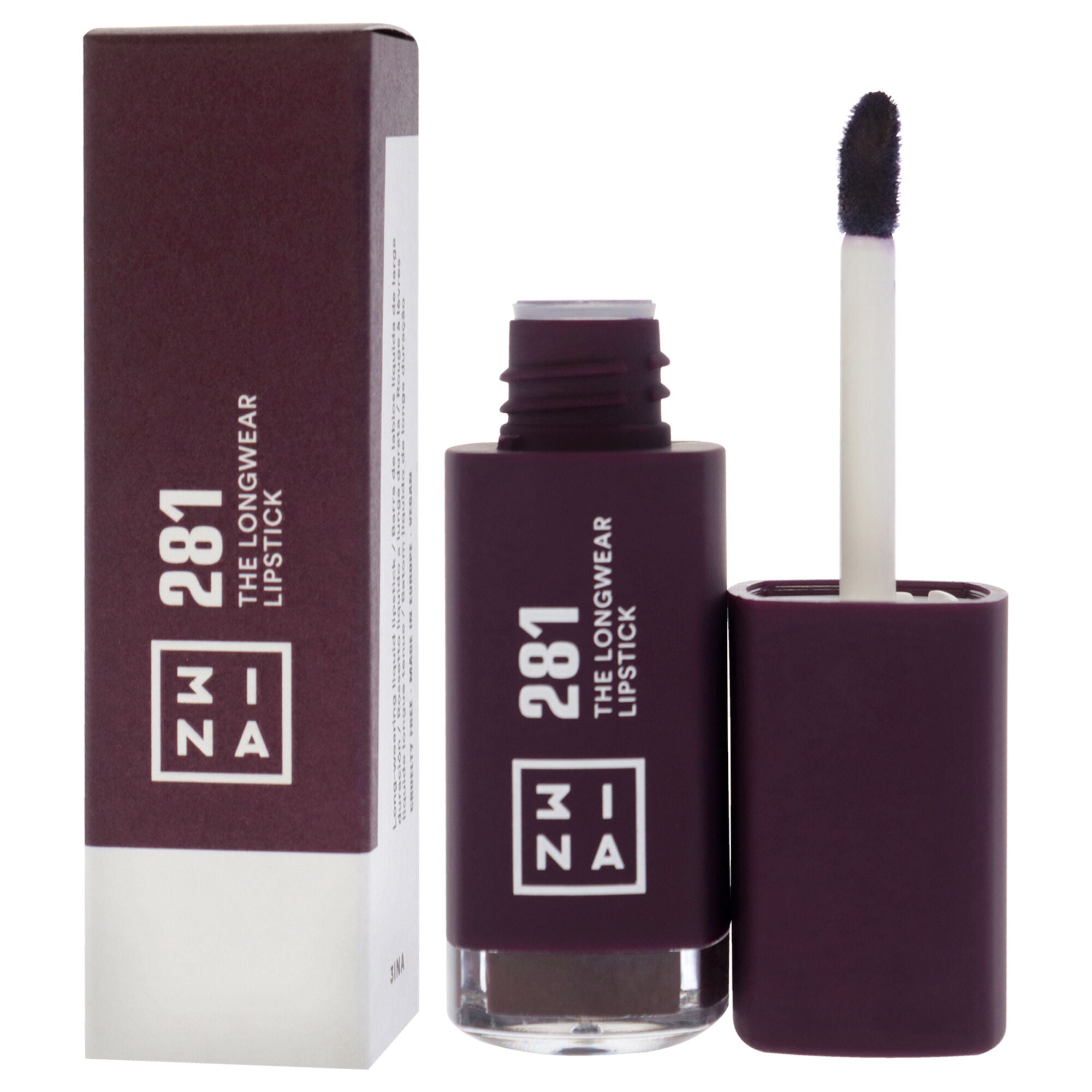 The Longwear Lipstick - 281 Aubergine by 3INA for Women - 0.20 oz Lipstick, See Description, alternate image number 2