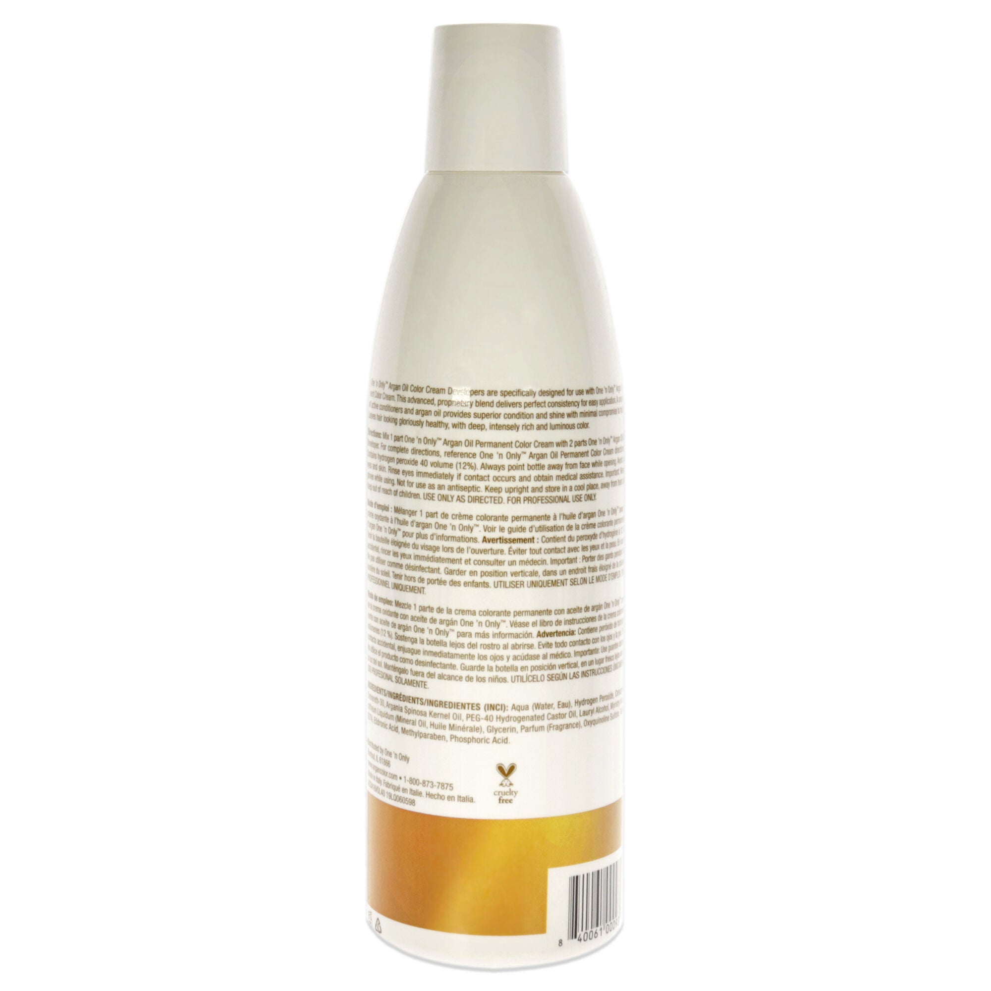 Argan Oil Hair Color Cream Developer - 40 Volume by One n Only for Unisex - 16 oz Lightener, See Description, alternate image number 2