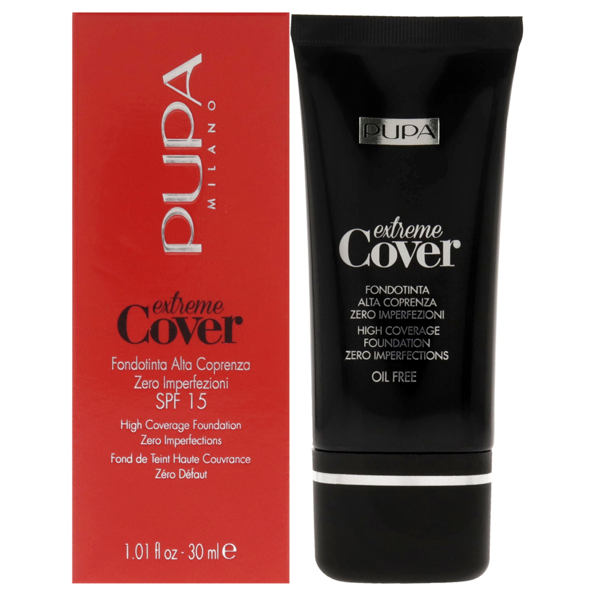 Extreme Cover Foundation SPF 15 - 010 Alabaster by Pupa Milano for Women - 1.01 oz Foundation, See Description, hi-res image number 0