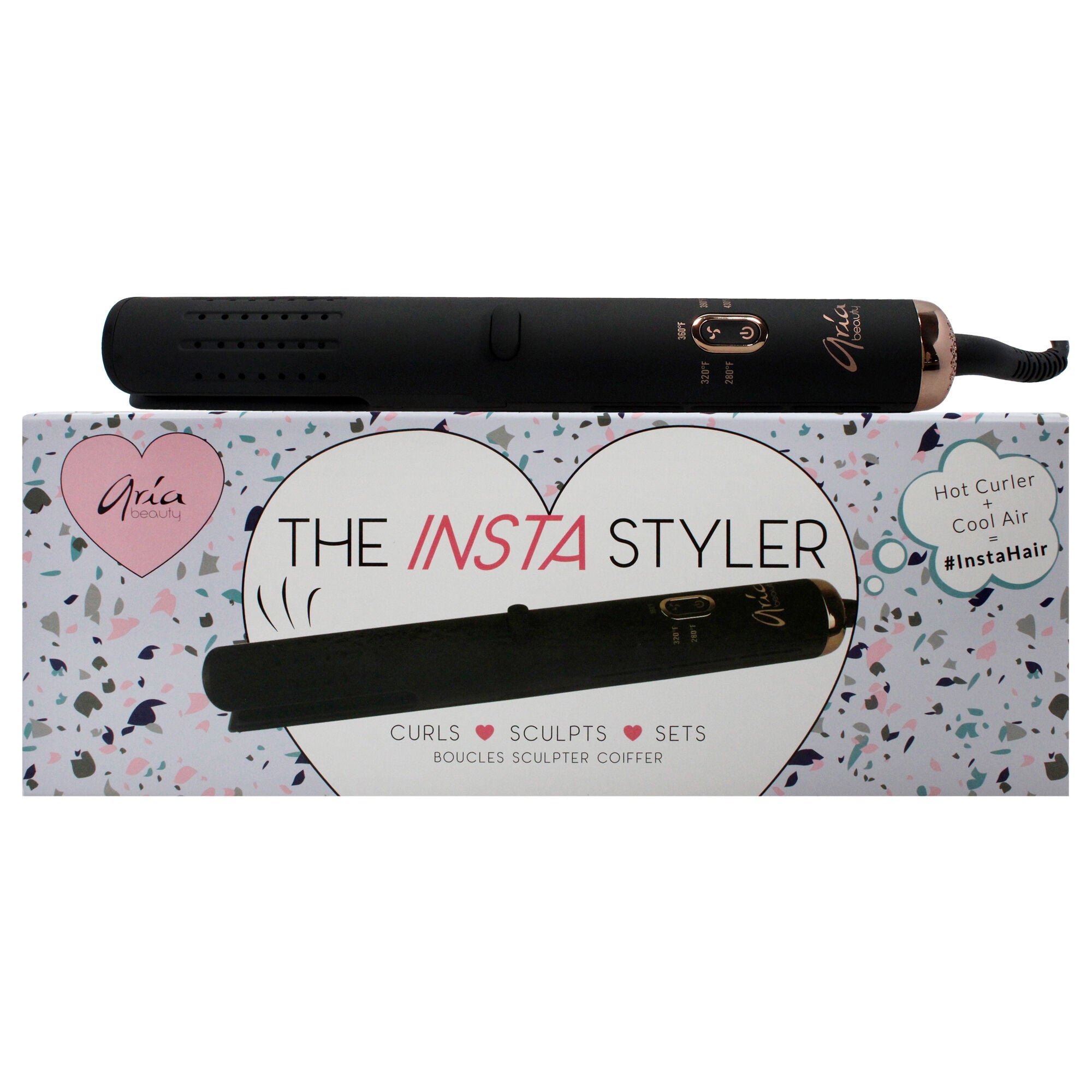 Insta Styler Ceramic Hair Curler - Black by Aria Beauty for Women - 1 Pc Curling Iron, See Description, hi-res image number 0