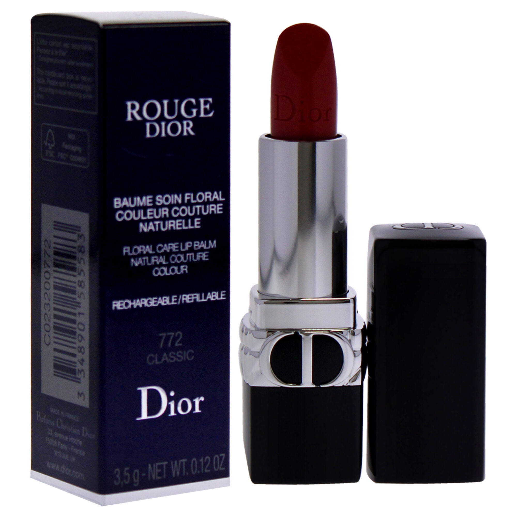 Rouge Dior Floral Care Lip Balm Satin - 772 Classic by Christian Dior for Women - 0.12 oz Lip Balm (Refillable), See Description, alternate image number 2
