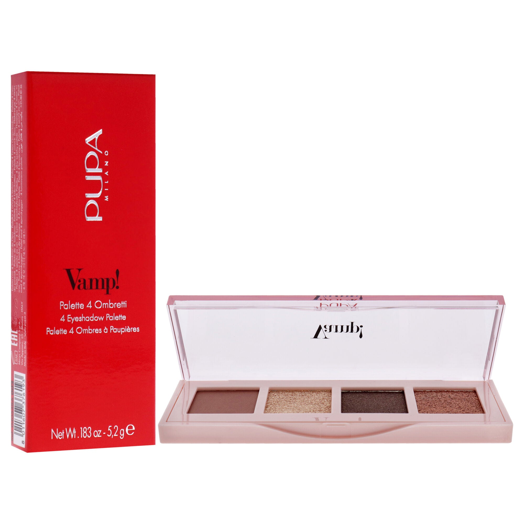 Vamp! 4 Eyeshadow Palette - 002 Gold Bronze by Pupa Milano for Women - 0.183 oz Eye Shadow, See Description, alternate image number 2