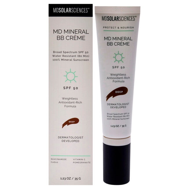MD Mineral BB Cream SPF 50 - Deep by MDSolarSciences for Women - 1.23 oz Makeup, NA, hi-res image number null